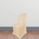1 Piece Champagne Spandex Chair Slipcover Stretch Fit for Lifetime Folding Chair