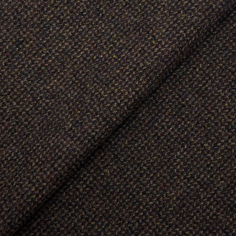 Chocolate Brown Donegal Tweed Wool Fabric - Brown Tweed, 58" Width