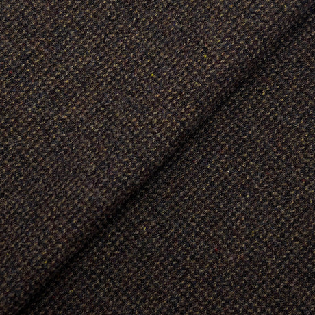 Chocolate Brown Donegal Tweed Wool Fabric - Brown Tweed, 58" Width
