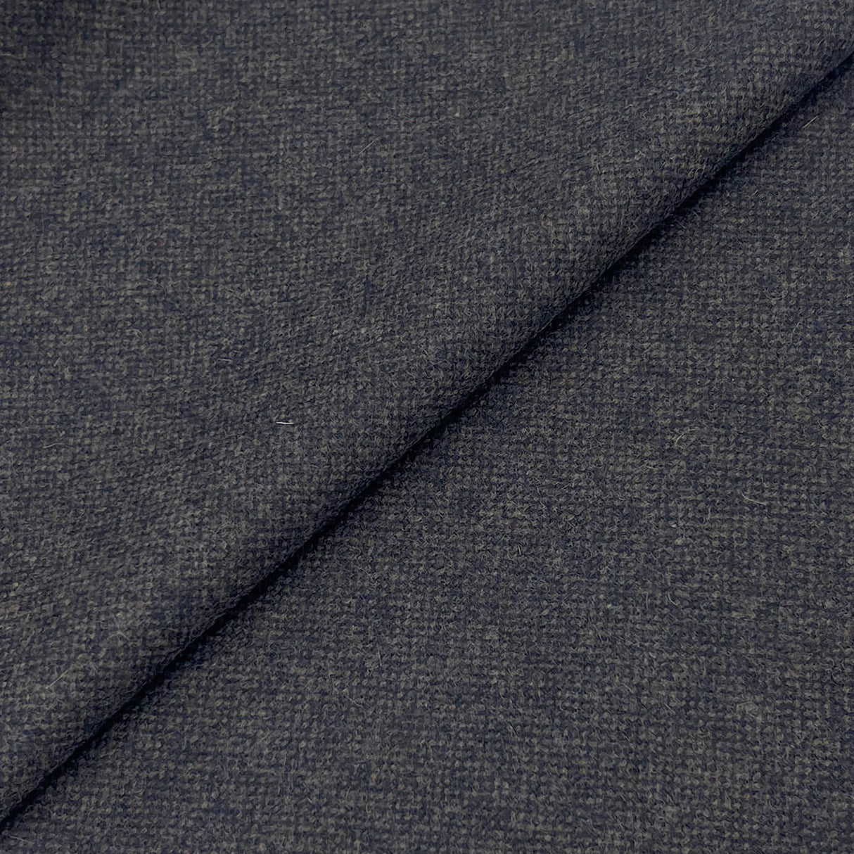 Blue Grey Tweed Wool Fabric - Blue Grey Tweed, 58" Width