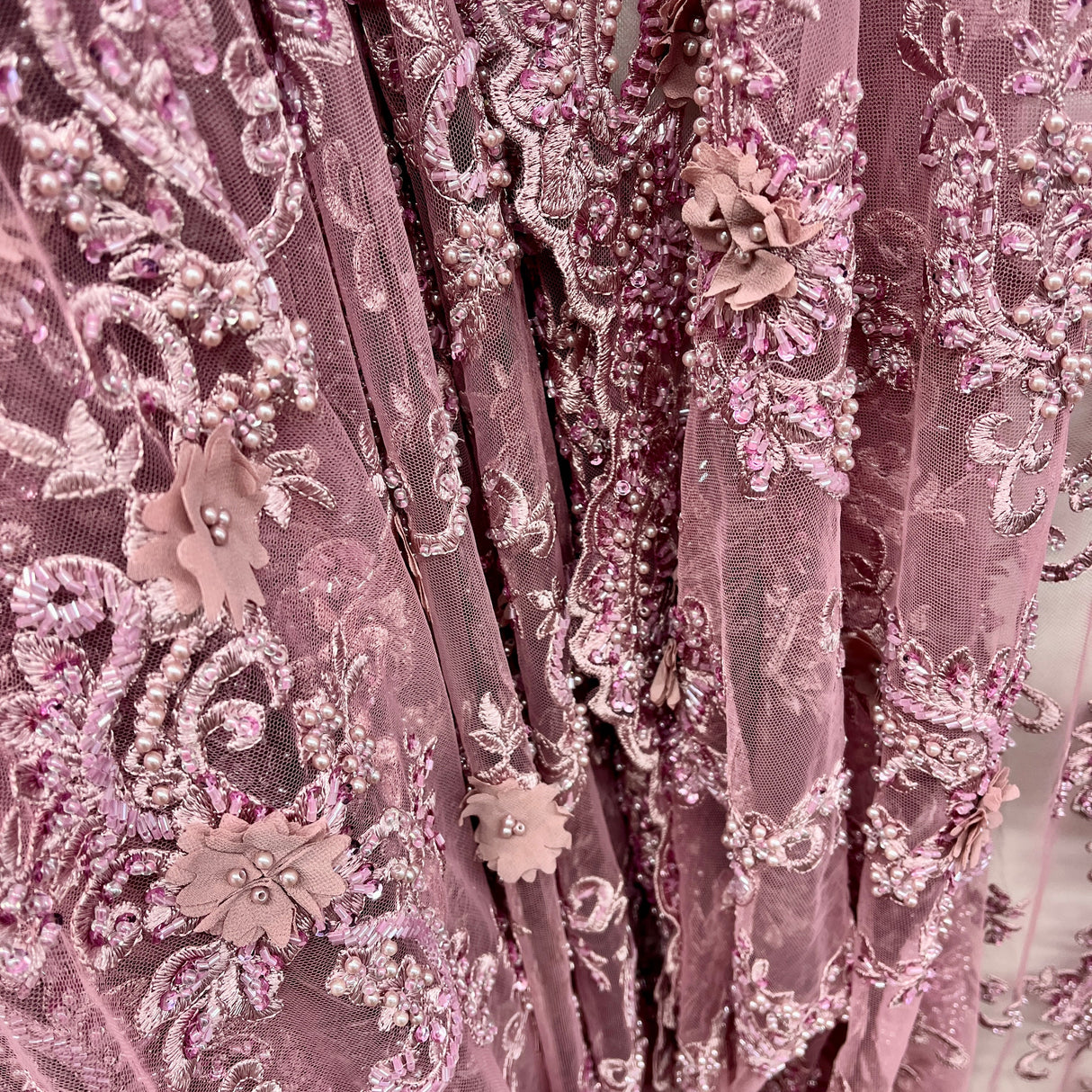 3D Floral Lace Embroidered Mesh