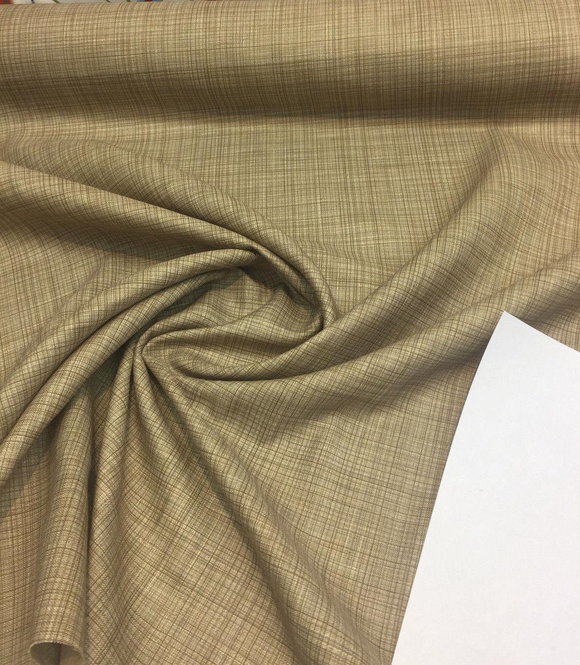 P/K Alena Plaid Linen Style Fabric - Beachnut, Sand Plaid, 9" Repeat (1 Yard)
