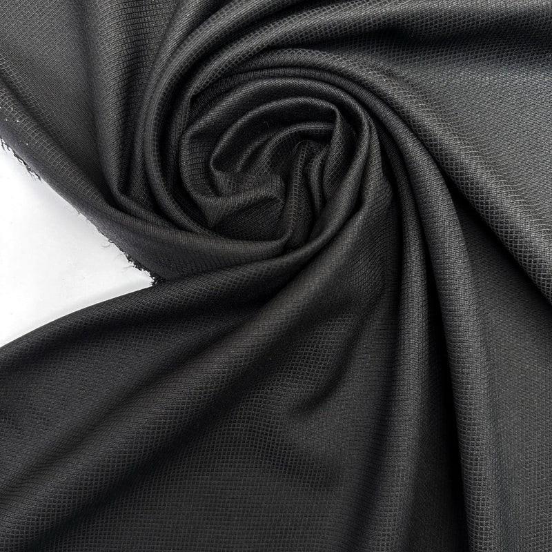 Black Jacquard Polyester Fabric