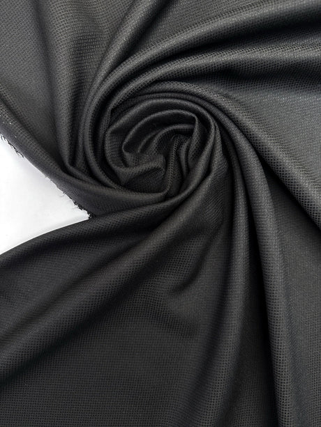 Black Jacquard Polyester Fabric