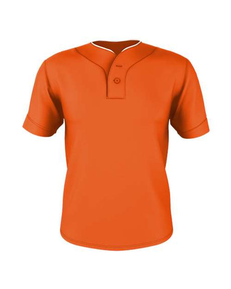 Two Button Mesh Baseball Jersey With Piping