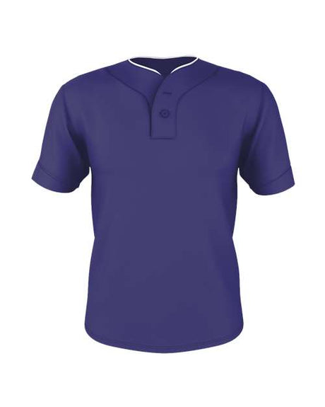 Two Button Mesh Baseball Jersey With Piping