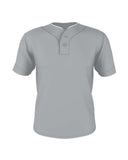 Two Button Mesh Baseball Jersey With Piping