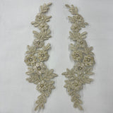 Beaded Corded Floral Lace Applique