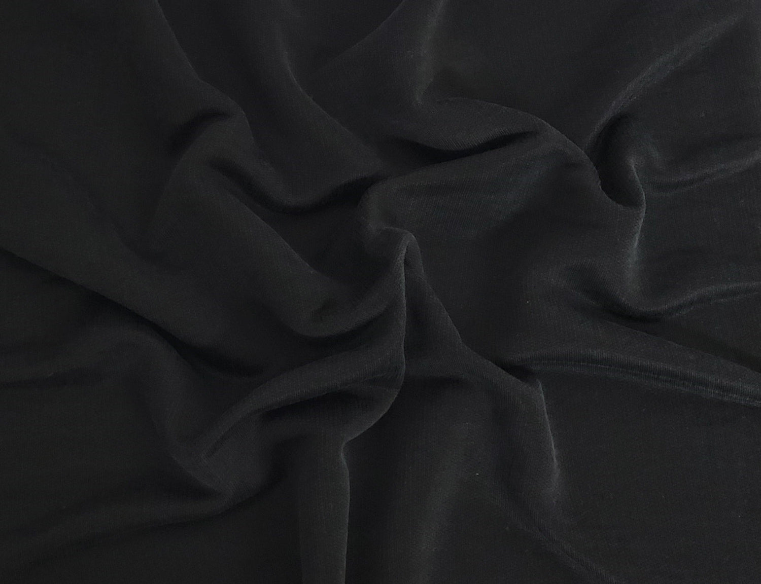 French Terry Knit Black Cotton Rayon