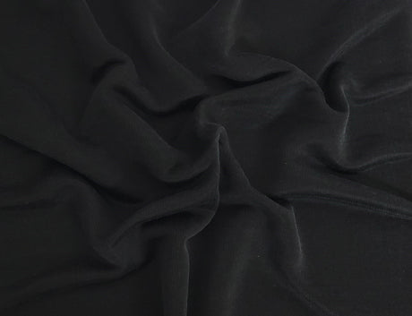French Terry Knit Black Cotton Rayon