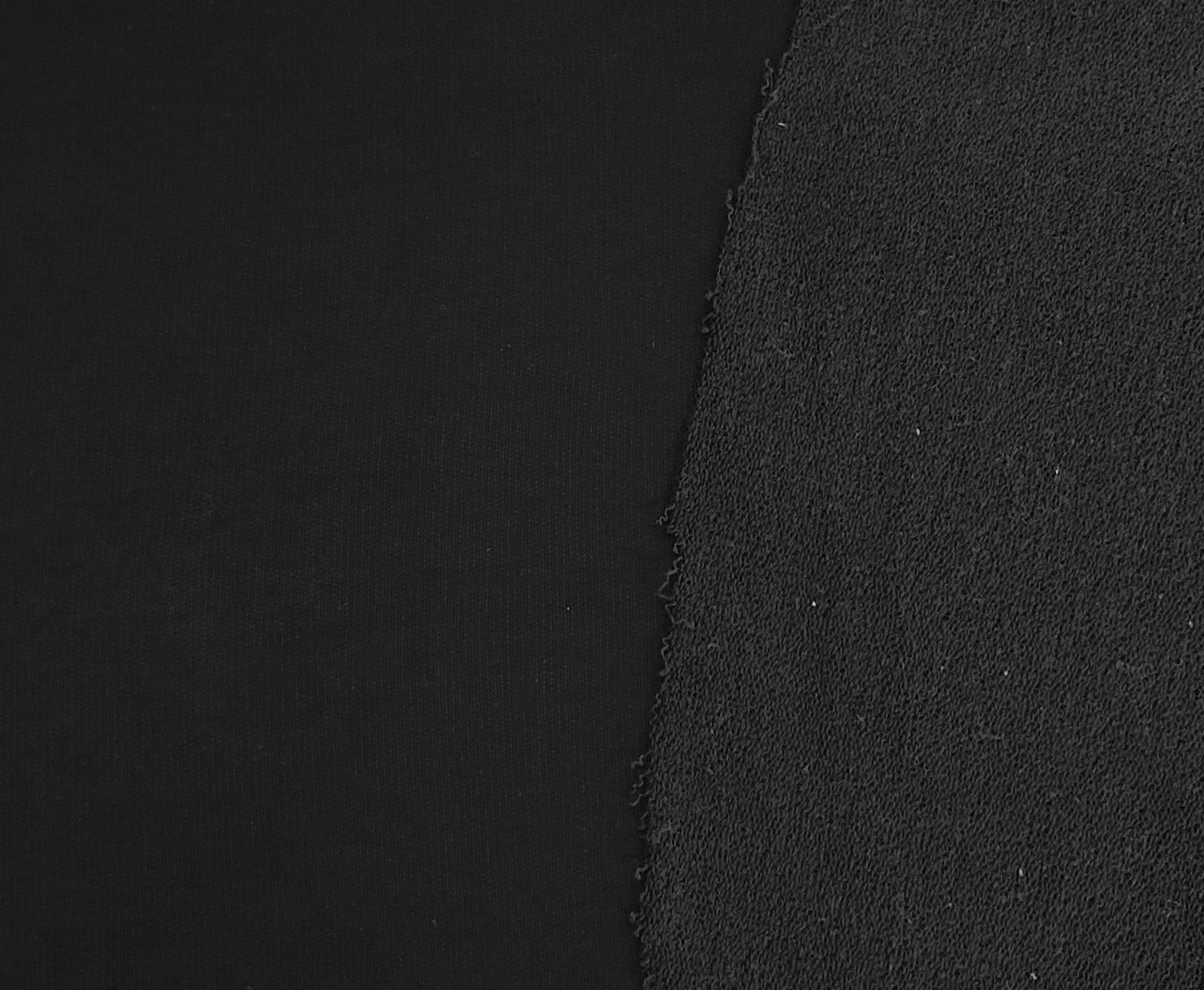 French Terry Knit Black Cotton Rayon