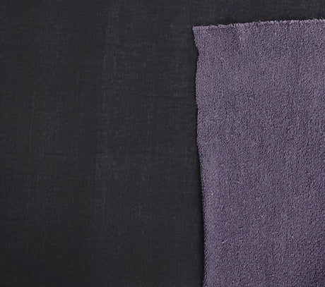 French Terry Knit Eggplant Cotton Rayon Blend