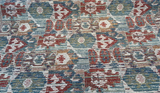 Tahoma Vintage Inspired Multi Chenille Fabric - Multi Color Distressed Medallion Floral Pattern, 54" Width (1 Yard)