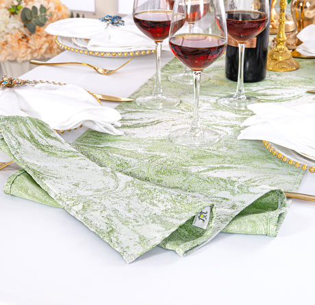 Jacquard Table Runner 13x108 Sage Green