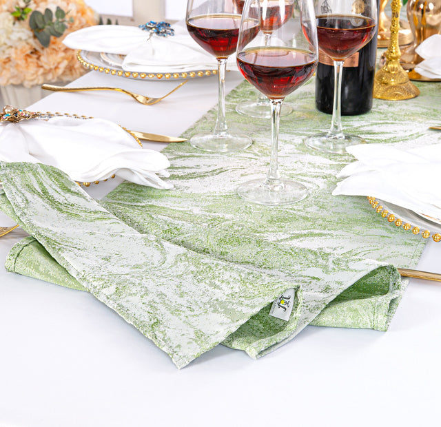 Jacquard Table Runner 13x108 Sage Green