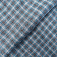 Sky Blue Check Linen Silk Blend Fabric - Sky Blue Check, 58/60" Width