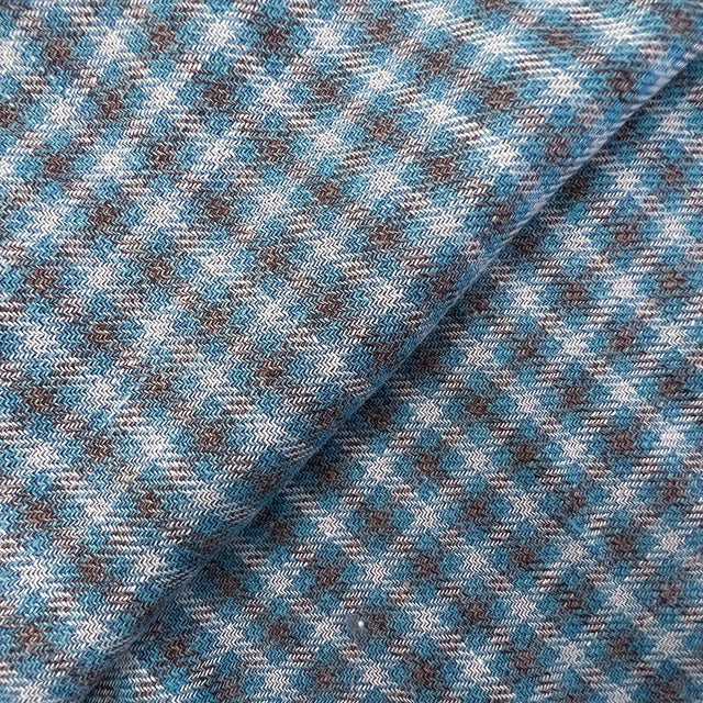 Sky Blue Check Linen Silk Blend Fabric - Sky Blue Check, 58/60" Width