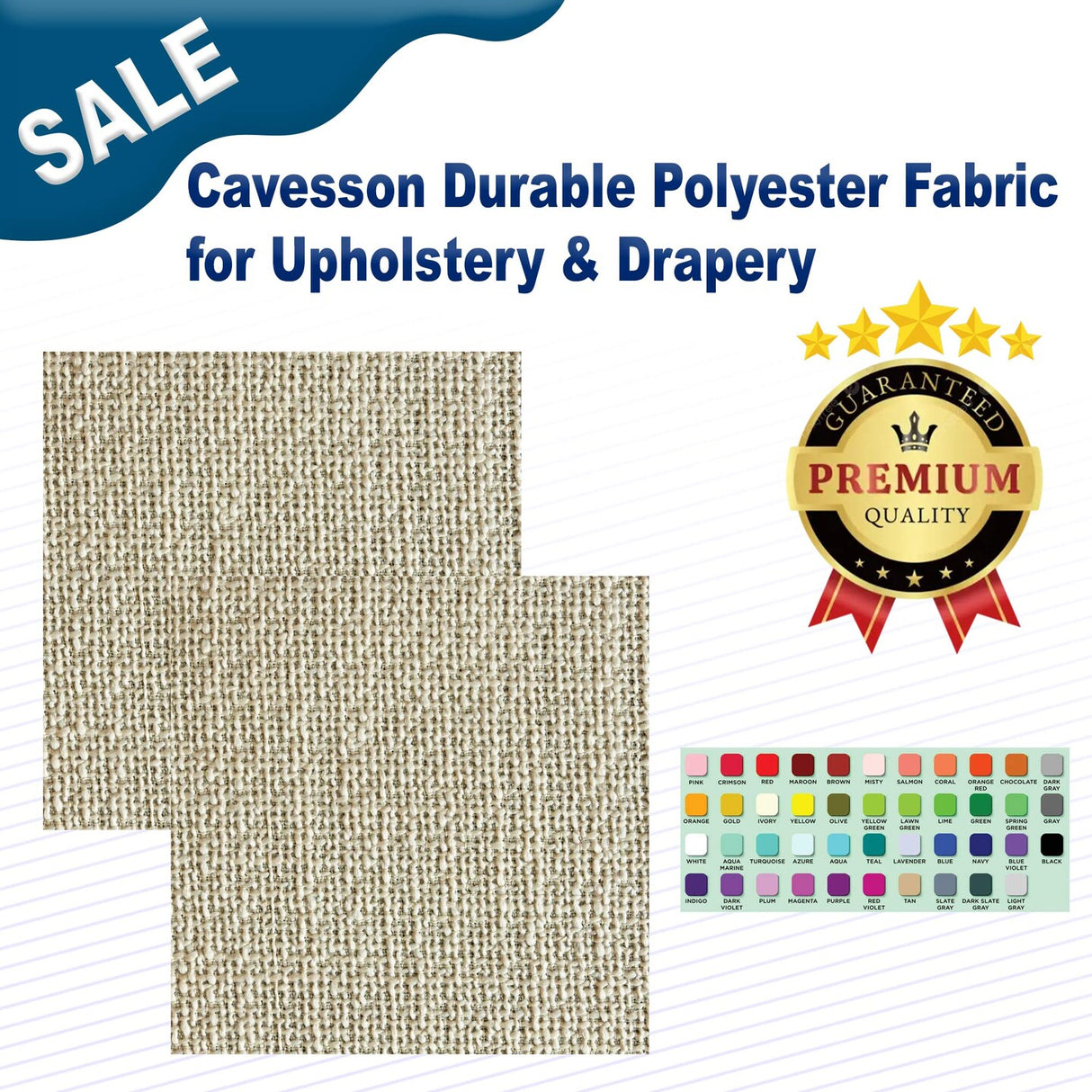 Cavesson Durable Polyester Fabric for Upholstery & Drapery