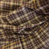 Brown And Black Small Check Wool Suiting Wool Fabric - Brown And Black Small Check, 58/60" Width