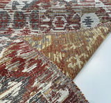 Tahoma Flame Chenille Fabric - Vintage Inspired, Flame, 25" Vertical Repeat, 29" Horizontal Repeat (1 Yard)