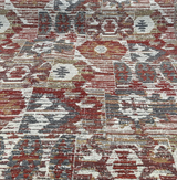 Tahoma Flame Chenille Fabric - Vintage Inspired, Flame, 25" Vertical Repeat, 29" Horizontal Repeat (1 Yard)