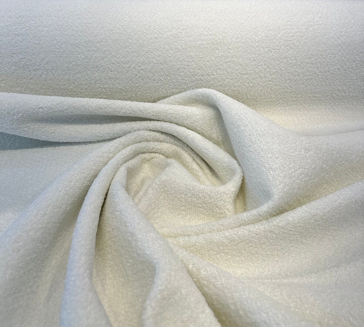 Bella Boucle Polyester Fabric - Cream Ivory Boucle, 55" Width (1 Yard)