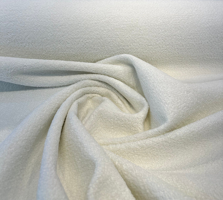 Bella Boucle Polyester Fabric - Cream Ivory Boucle, 55" Width (1 Yard)
