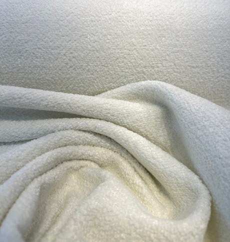 Bella Boucle Polyester Fabric - Cream Ivory Boucle, 55" Width (1 Yard)