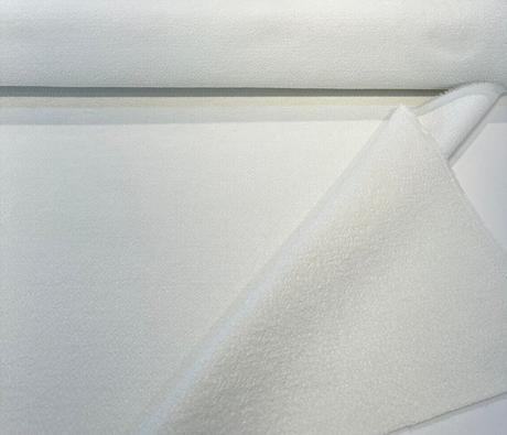 Bella Boucle Polyester Fabric - Cream Ivory Boucle, 55" Width (1 Yard)