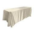 Ivory Bridal Satin Rectangular Tablecloth 90 x 156″