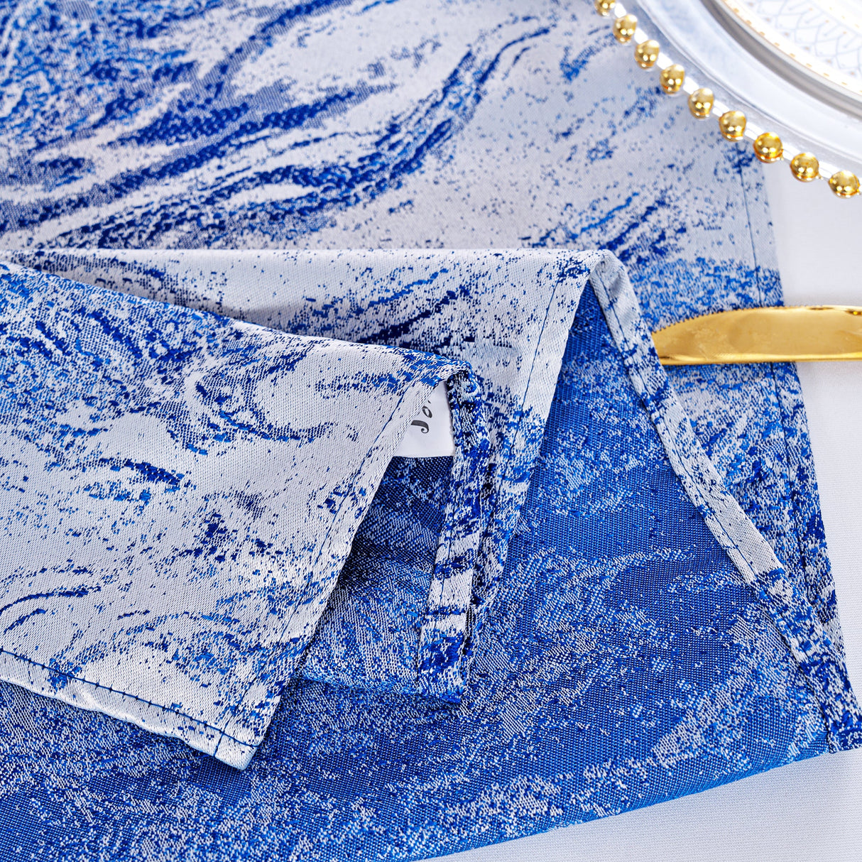 Jacquard Rectangular Tablecloth 90x156 Royal Blue