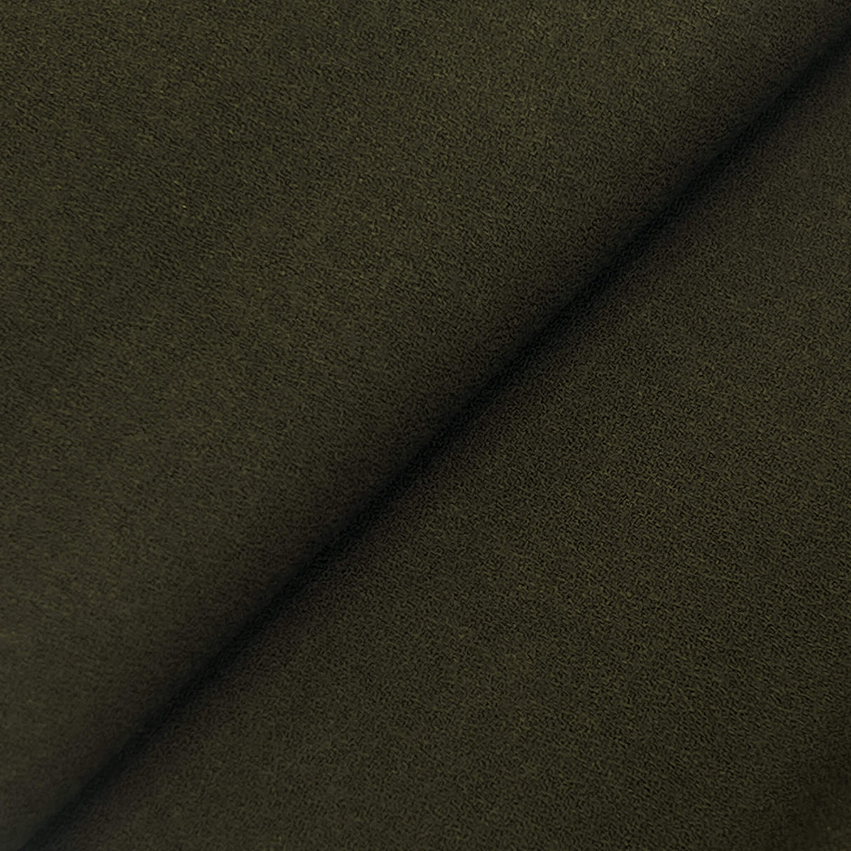 Olive Green Wool Crepe Fabric - Olive Green, 58" Width