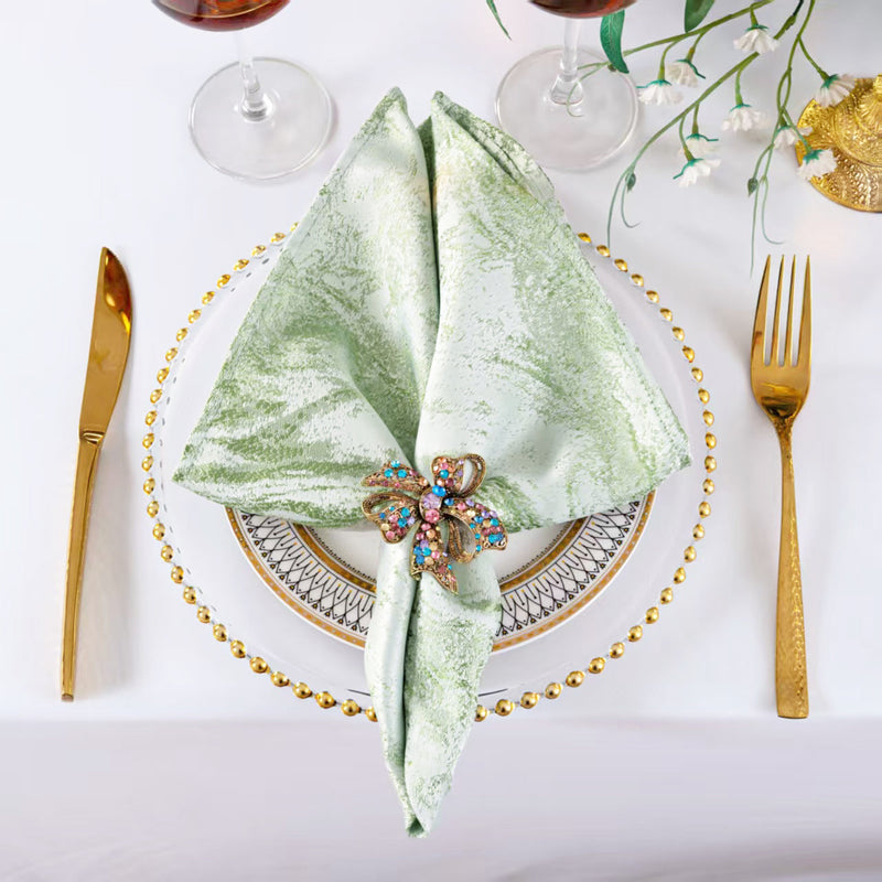 Jacquard Cloth Dinner Napkins 20x20 Sage Green