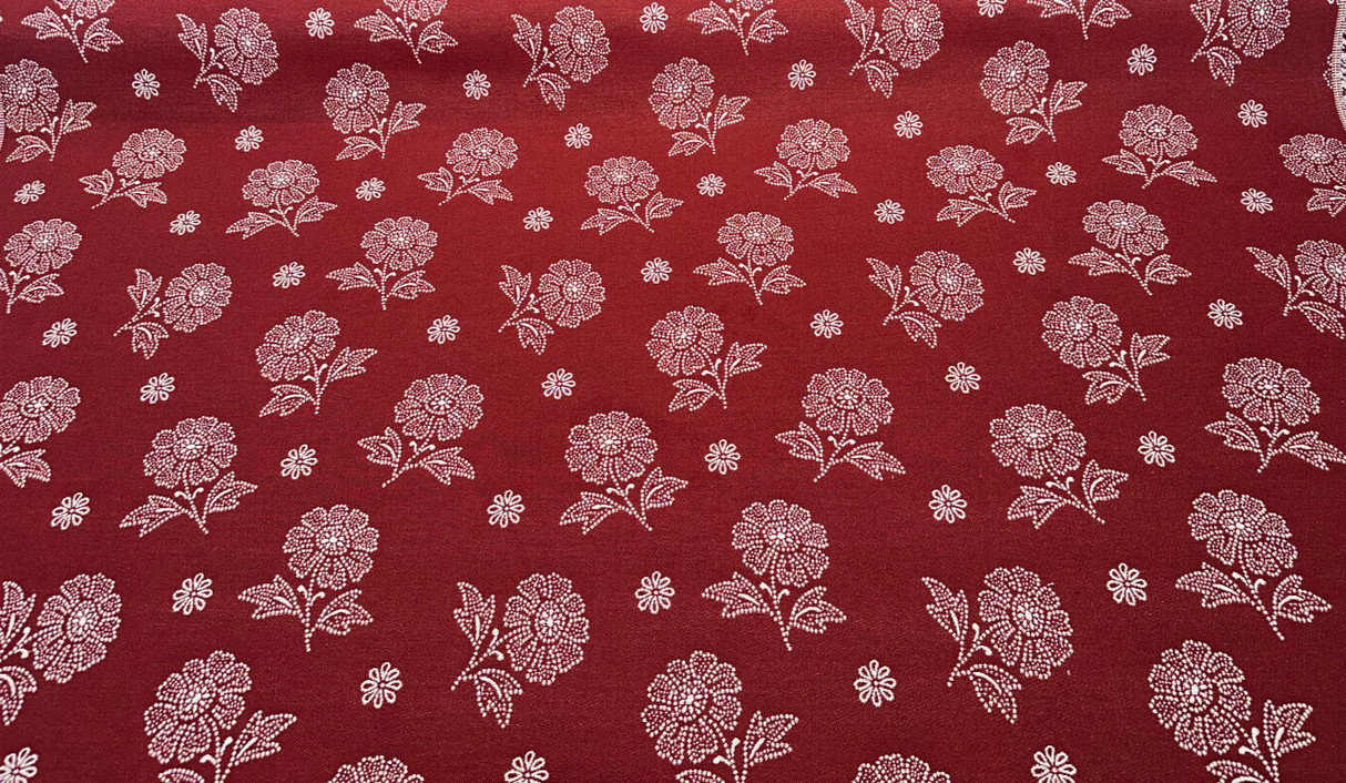 Bandana Redwood Sunbrella Solution Dyed Acrylic Fabric - Red Bandana Print, 54" Width (1 Yard)