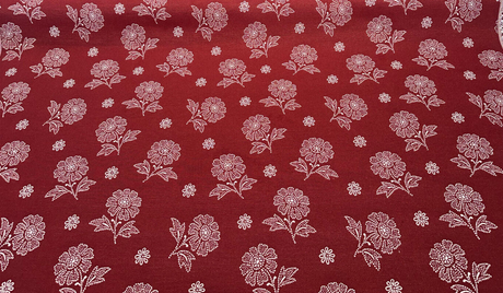 Bandana Redwood Sunbrella Solution Dyed Acrylic Fabric - Red Bandana Print, 54" Width (1 Yard)
