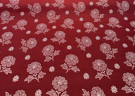 Bandana Redwood Sunbrella Solution Dyed Acrylic Fabric - Red Bandana Print, 54" Width (1 Yard)
