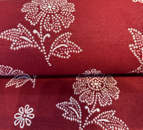 Bandana Redwood Sunbrella Solution Dyed Acrylic Fabric - Red Bandana Print, 54" Width (1 Yard)