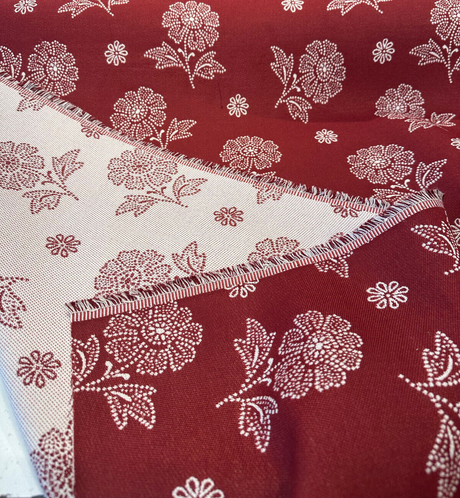 Bandana Redwood Sunbrella Solution Dyed Acrylic Fabric - Red Bandana Print, 54" Width (1 Yard)