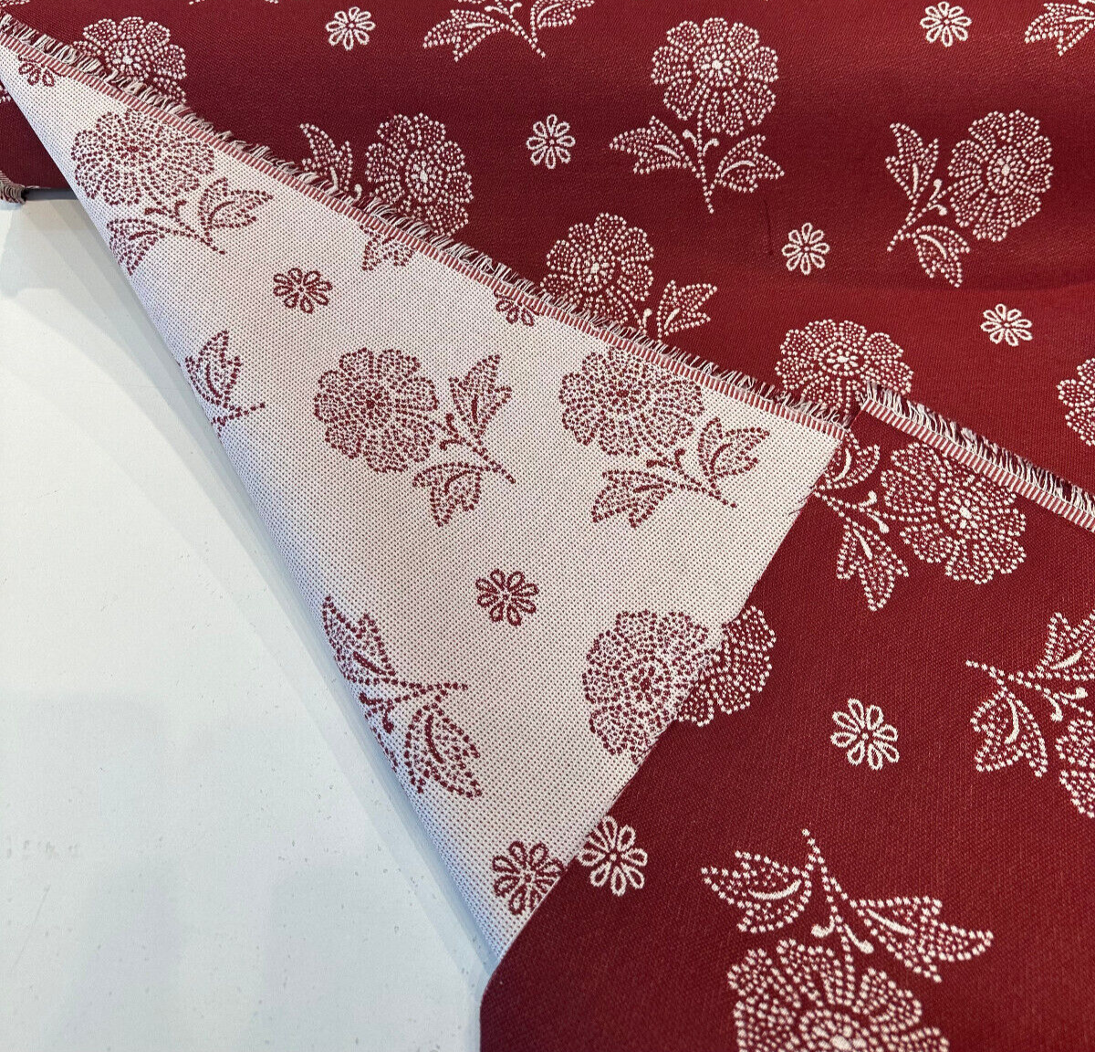 Bandana Redwood Sunbrella Solution Dyed Acrylic Fabric - Red Bandana Print, 54" Width (1 Yard)