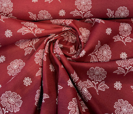Bandana Redwood Sunbrella Solution Dyed Acrylic Fabric - Red Bandana Print, 54" Width (1 Yard)
