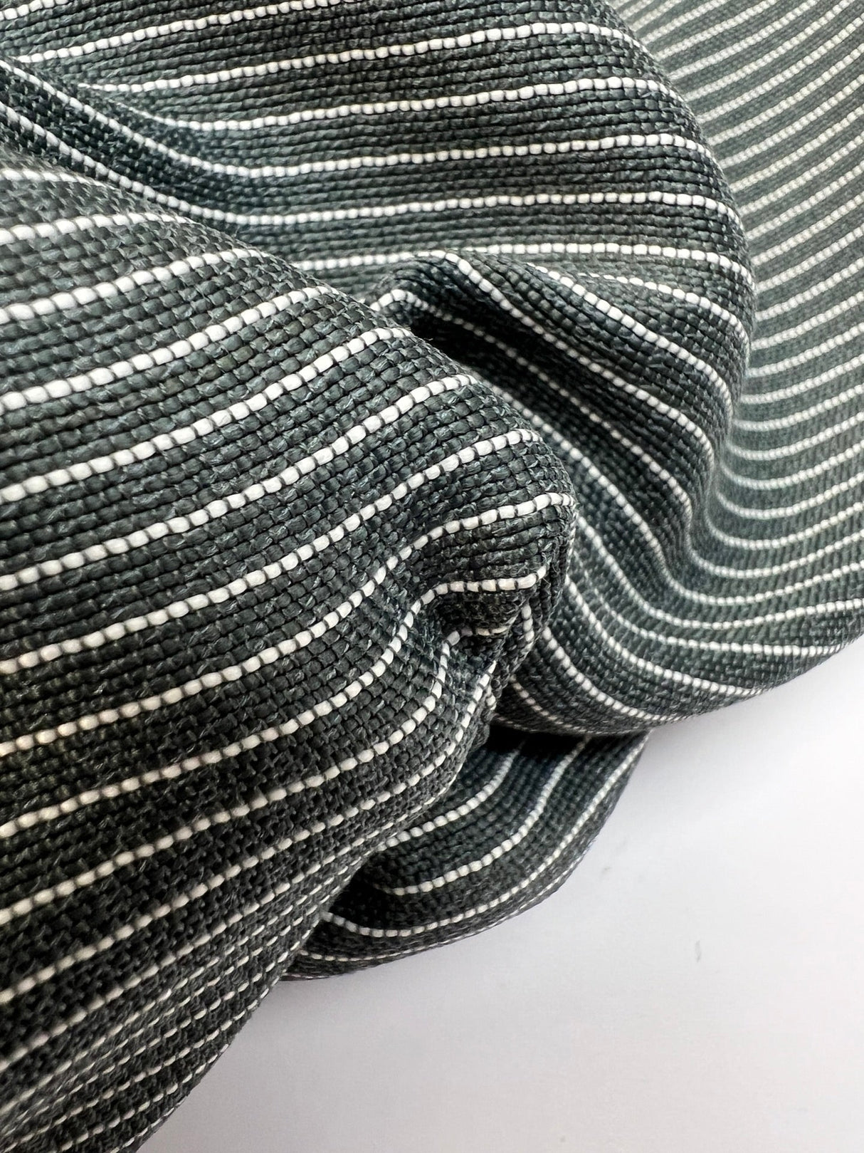 Viscose Striped Suit Fabric White Green