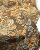 Brompton Linen Fabric - Amber Brown, Woven Pattern, 54" Width (By The Yard)