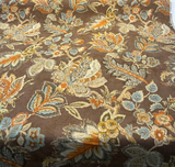 Brompton Linen Fabric - Amber Brown, Woven Pattern, 54" Width (By The Yard)