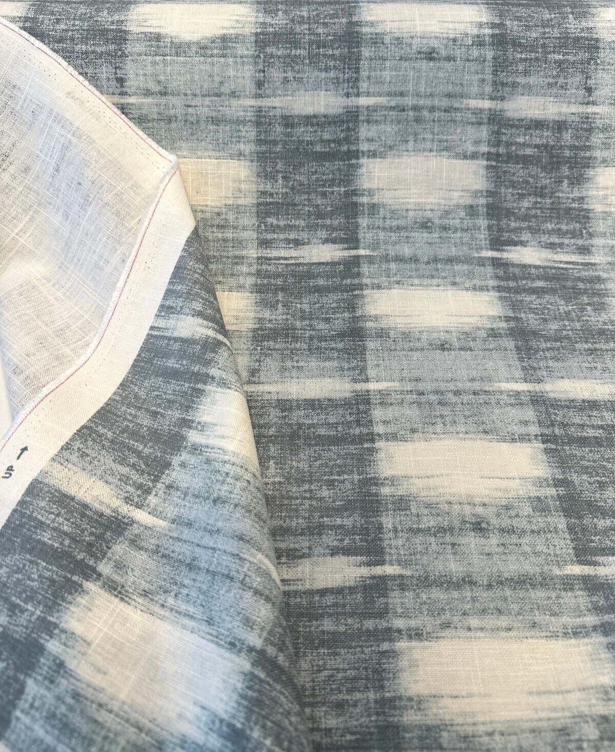Waverly Sashika Linen Blend Fabric - Plaid Ikat, Lagoon Teal, 54" Width (By The Yard)