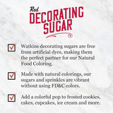 Watkins RED Sanding Decorating Sugar, Non-GMO, Kosher, 4.7 Ounce Jar Dye Free