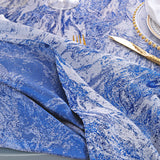 Round Polyester Tablecloth 120" Seamless Mirage Jacquard Royal Blue