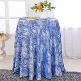 Round Polyester Tablecloth 132" Mirage Jacquard Royal Blue