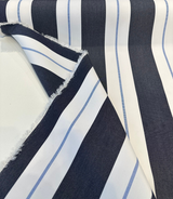 Relate Harbor Acrylic Fabric - Navy Blue, Light Blue, White Stripes, 54" Width (1 Yard)