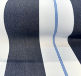 Relate Harbor Acrylic Fabric - Navy Blue, Light Blue, White Stripes, 54" Width (1 Yard)