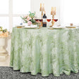 Round Polyester Tablecloth 120 Seamless Mirage Jacquard Sage Green